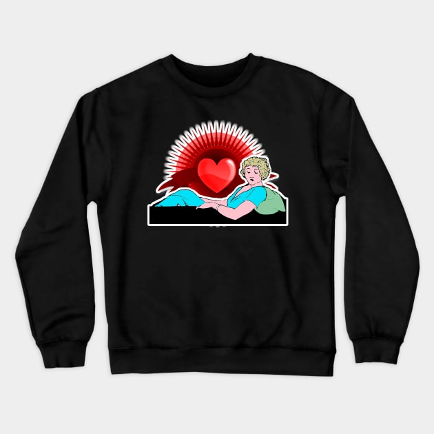 Romantic lying girl with passion heart Crewneck Sweatshirt by Marccelus